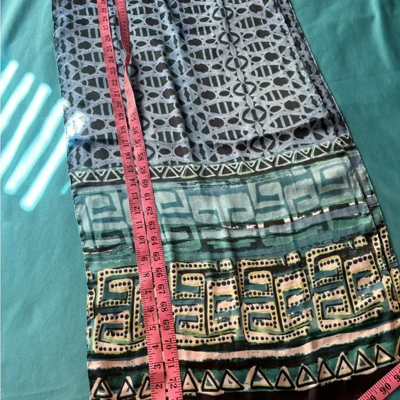 CHICO’S Blue and Black Patterned Scarf - Picture 7 of 8